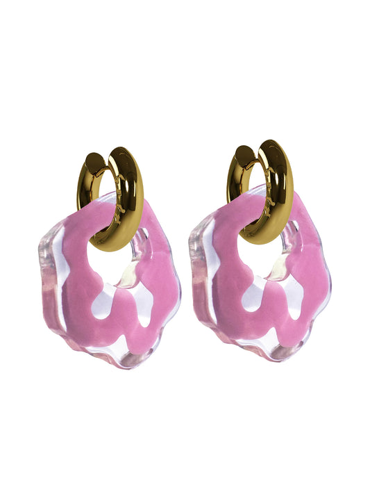 Abe FLWR pnk gold earring (pair)