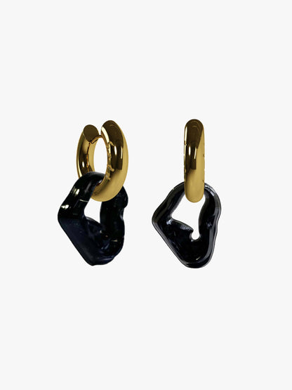 Bia black gold earring (pair)