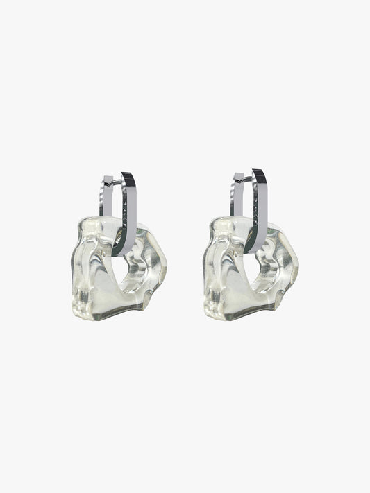 Ora transparent silver earring 2 (pair)