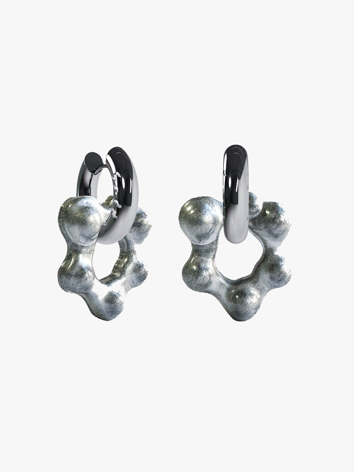 Oyo Chrome silver earring (pair)