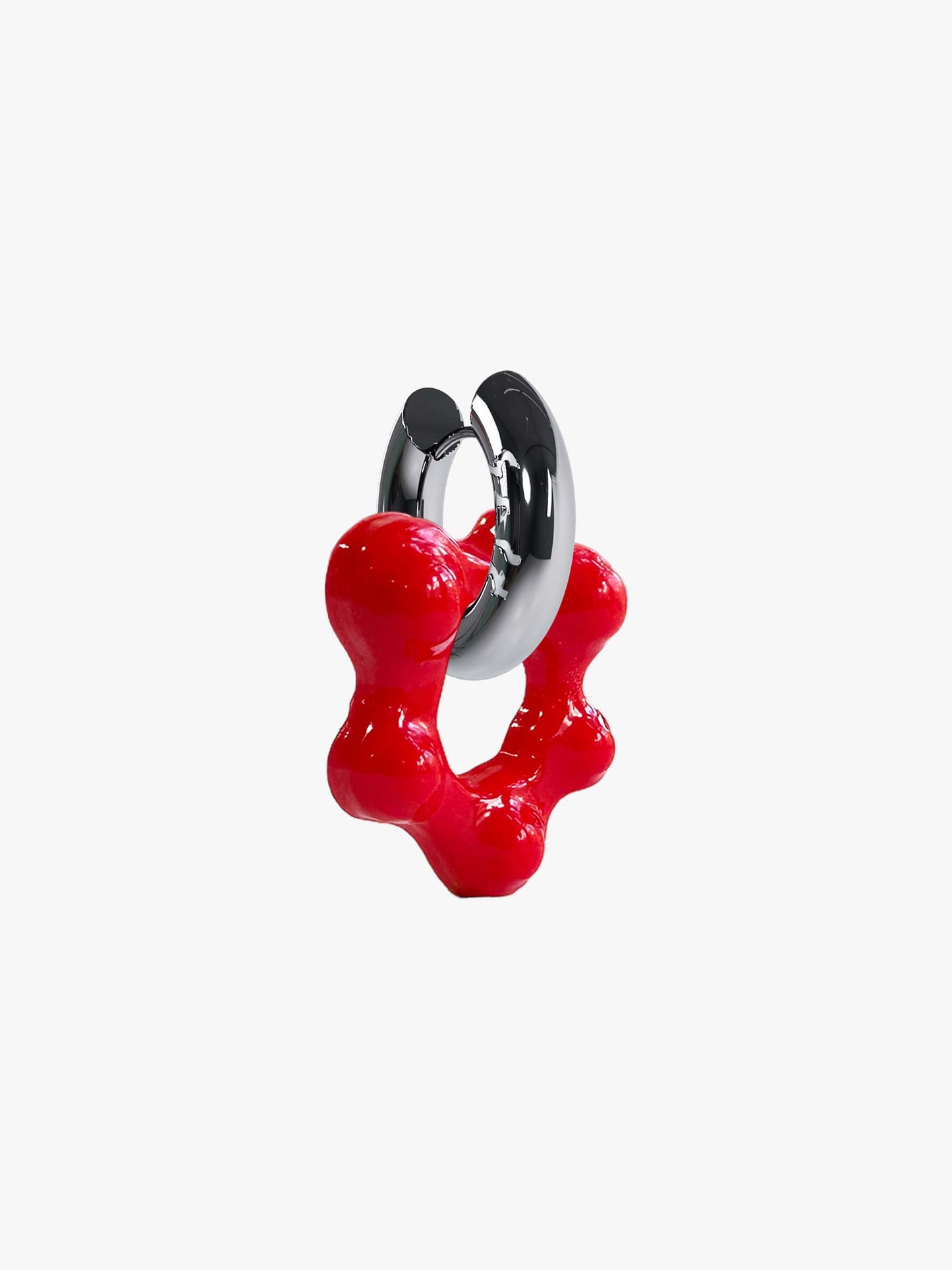 Oyo red silver earring (pair)