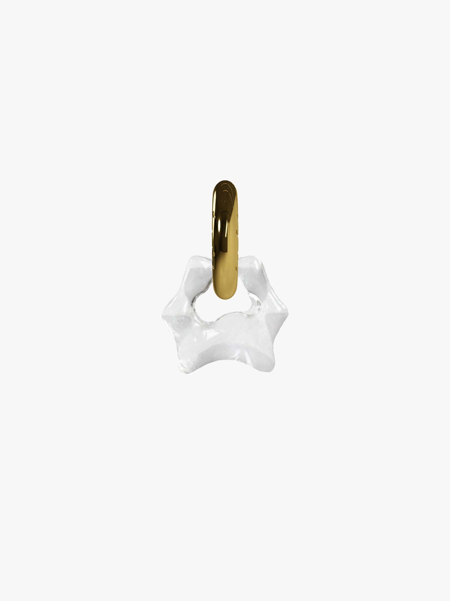 Tab transparent gold earring (pair)