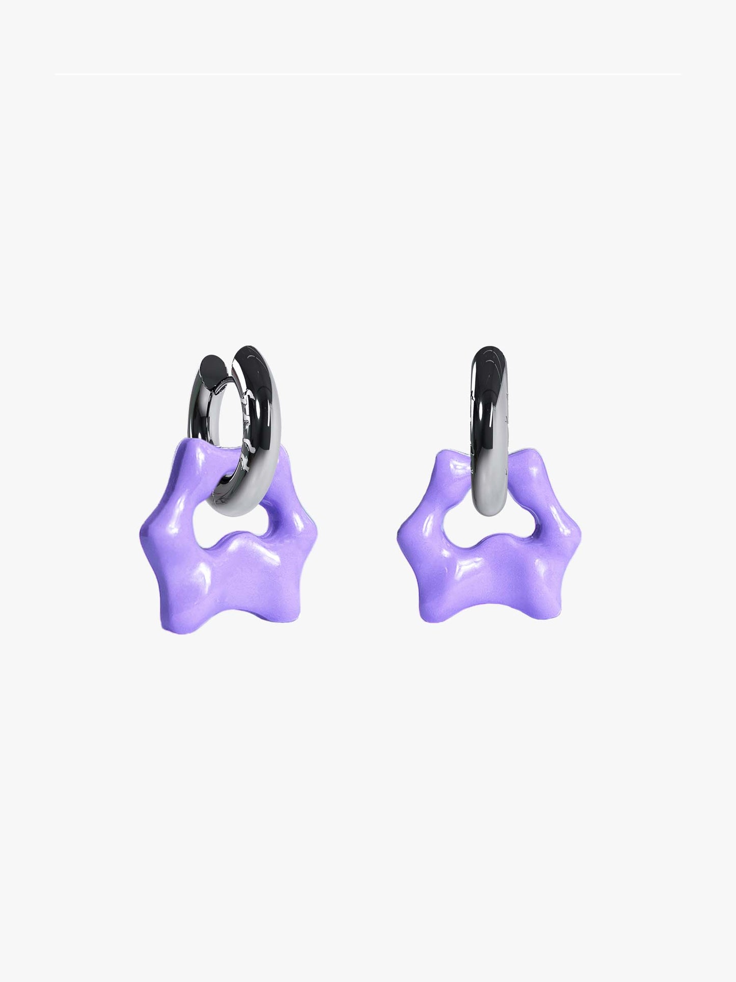 Tab lilac silver earring (pair)