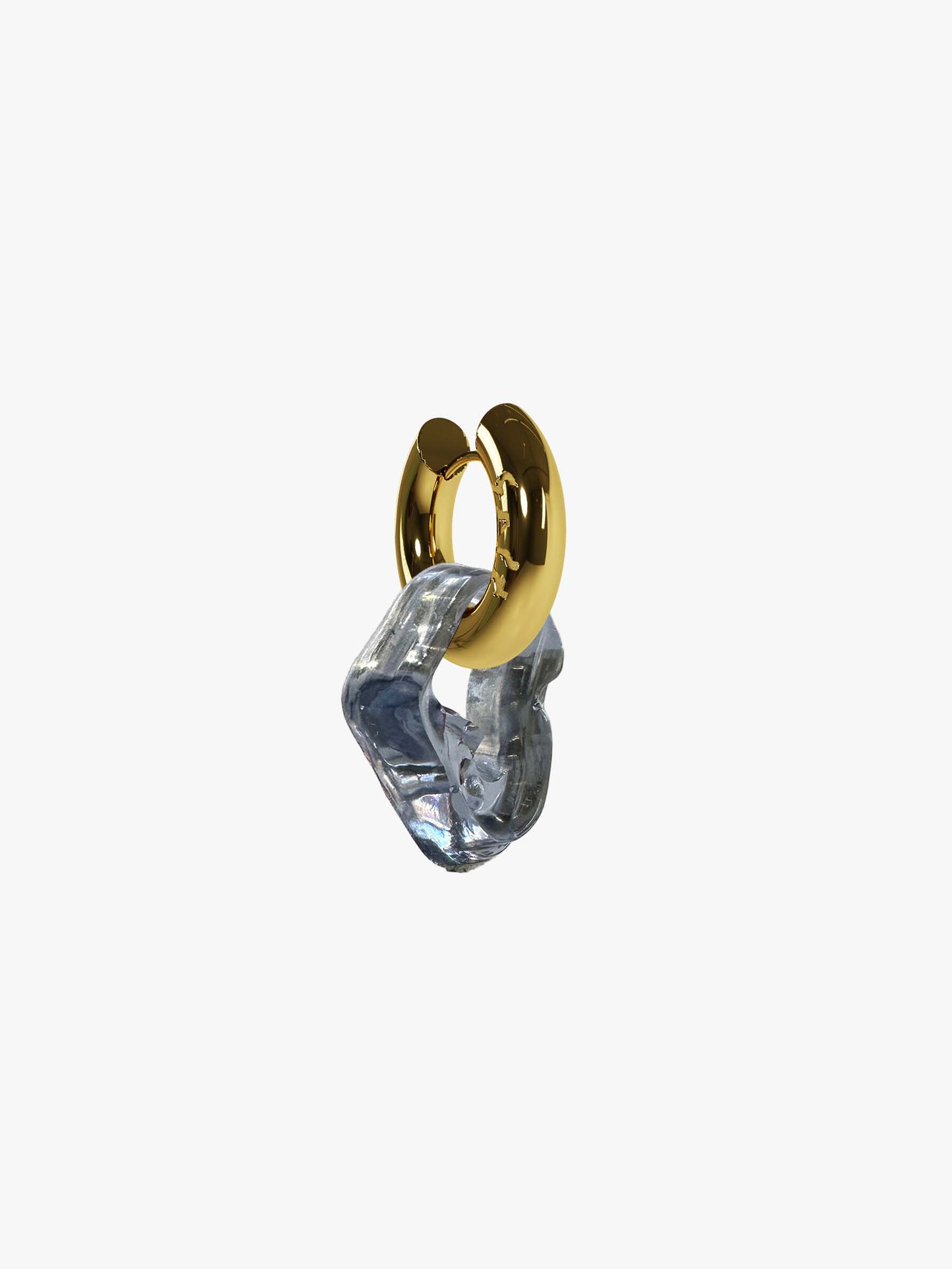 Bia grey glass gold earring (pair)