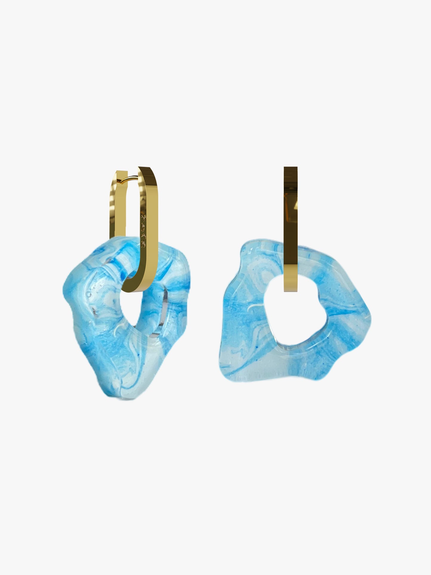 Ora marble blue gold earring (pair)
