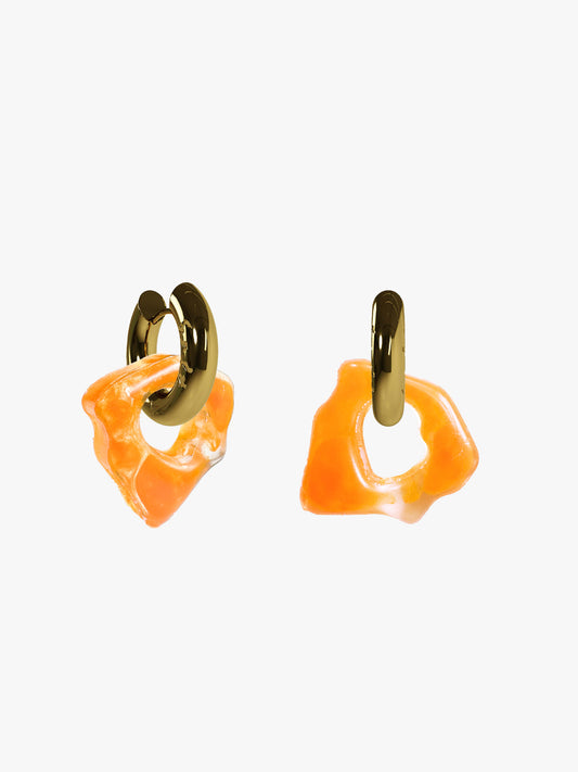 Ora specle orange gold earring (pair)