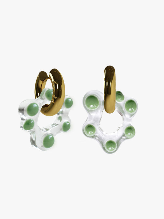 Oyo FLWR green gold earring (pair)