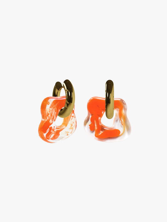 Sol specle orange gold earring (pair)