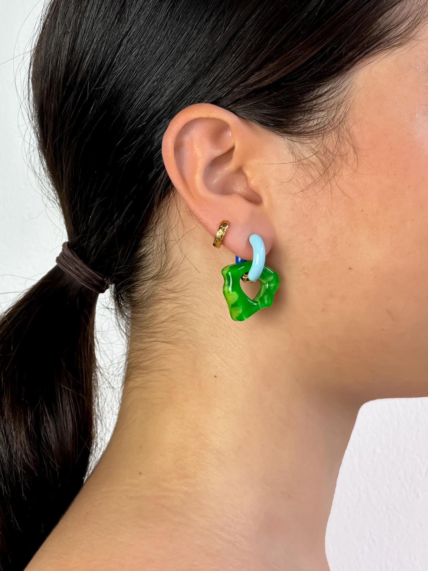 Ora Pio green blue earring (pair)