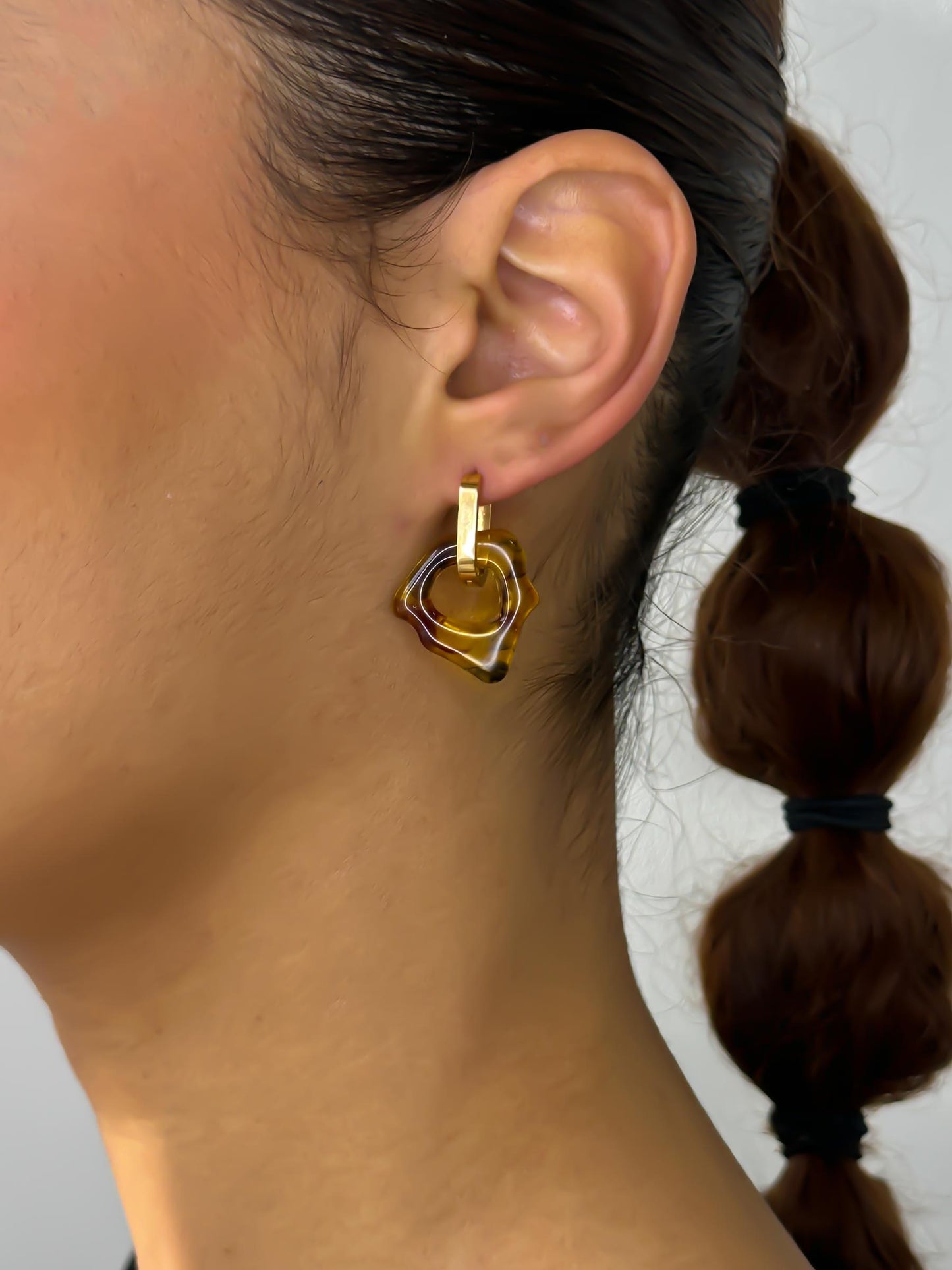 Ora transparent gold earring 2 (pair)