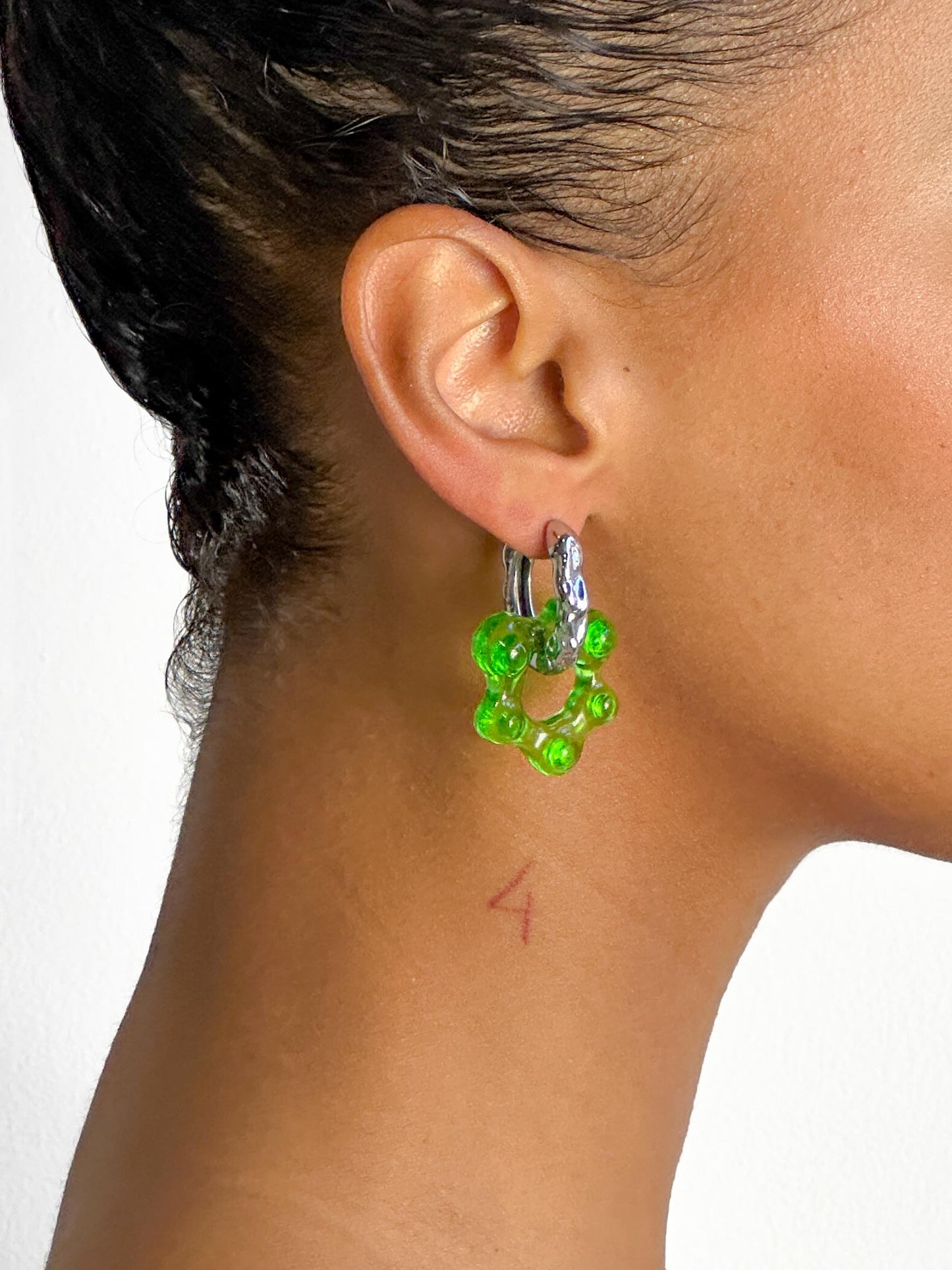 Oyo Nus Absinthe silver earring (pair)