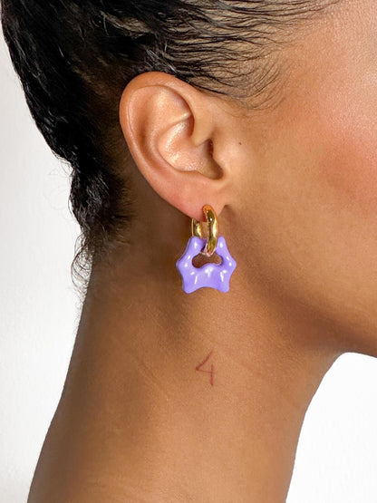 Tab lilac gold earring (pair)