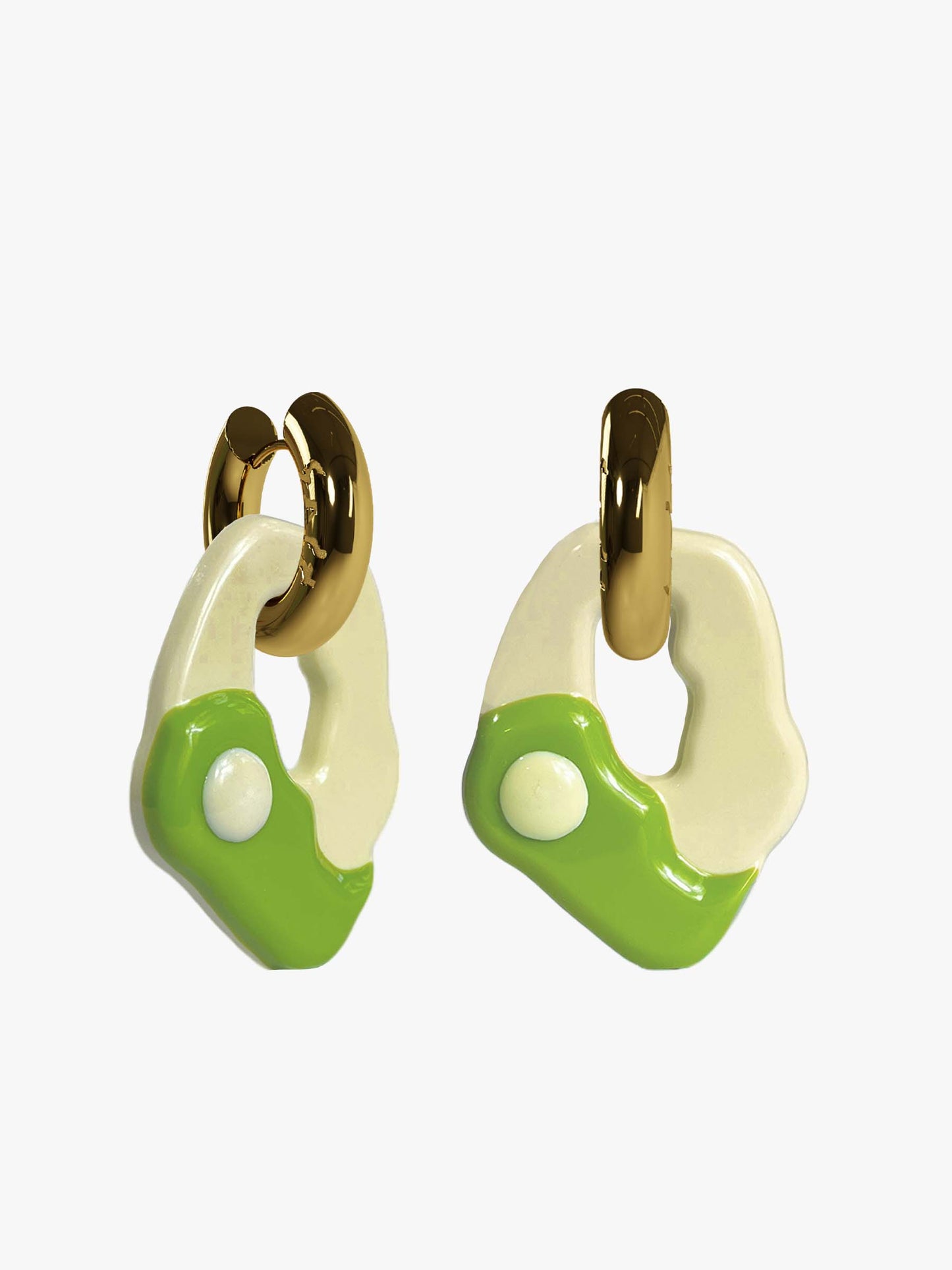 Yin Yang matcha gold earring (pair)