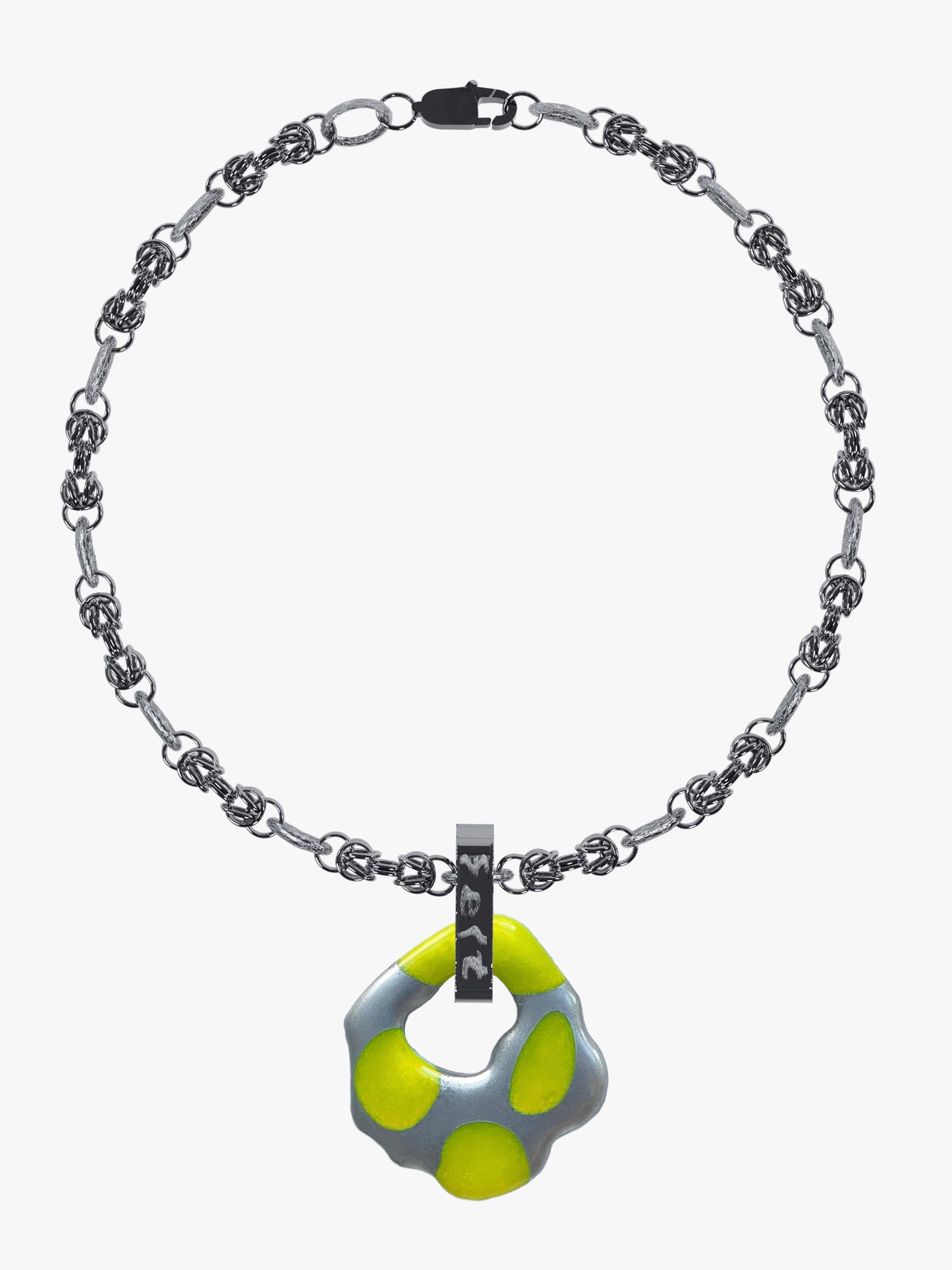 Punk yellow silver necklace