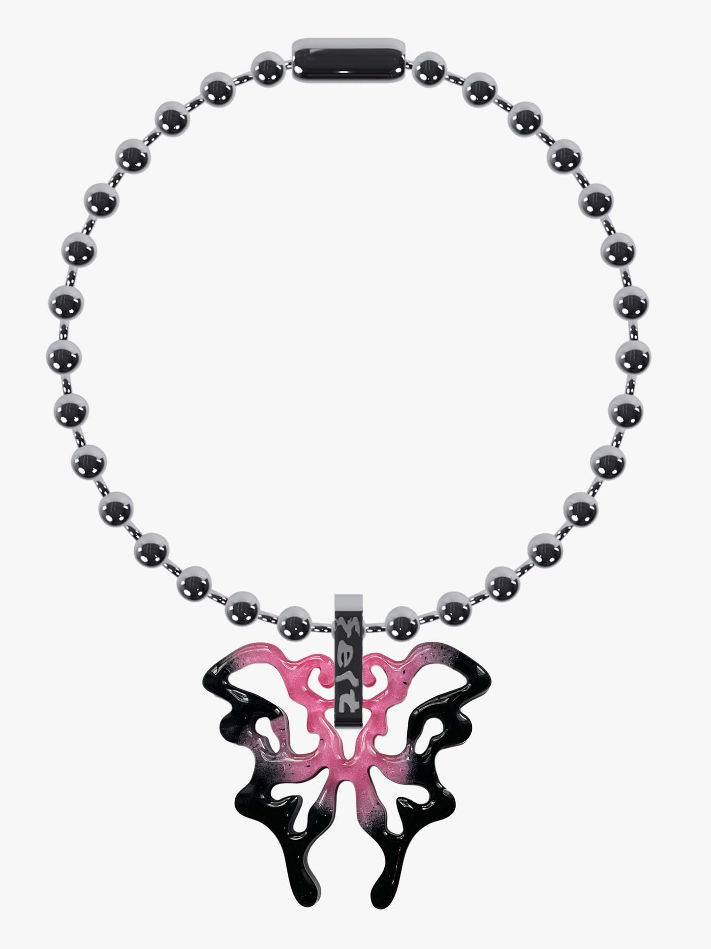 Dini black pink silver necklace