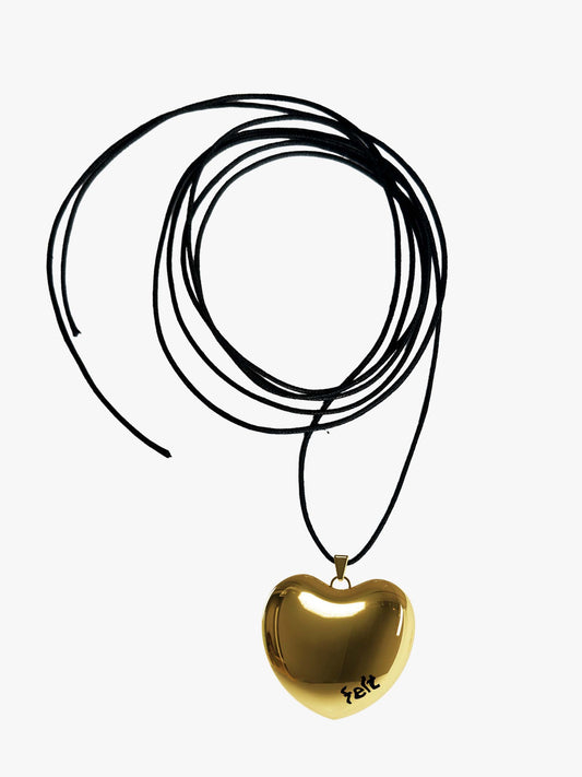 Lynn small black gold snake necklace