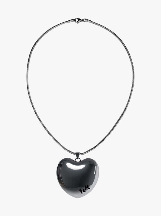 Lynn small black silver snake necklace