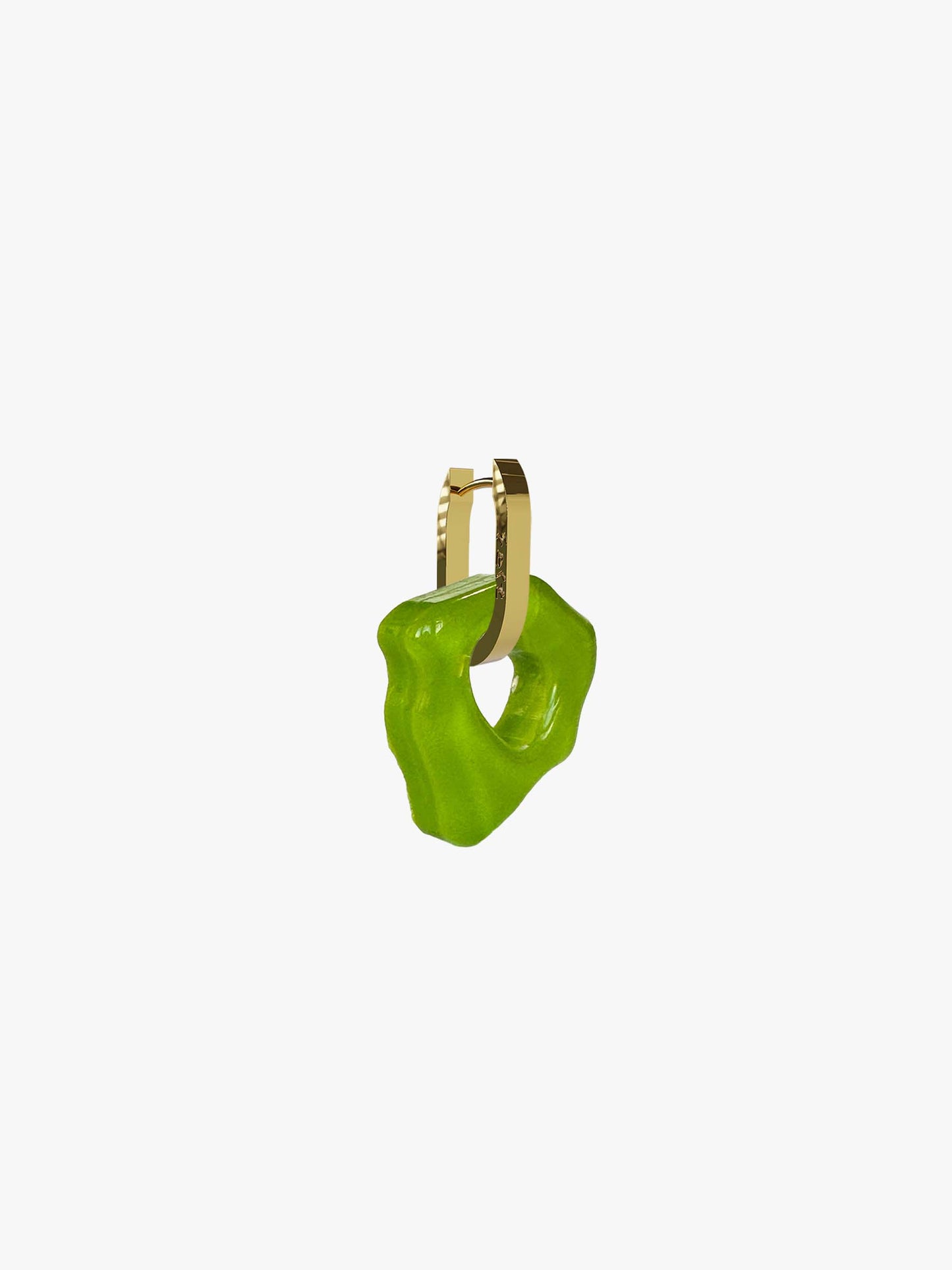 Ora moss green gold earring (pair)