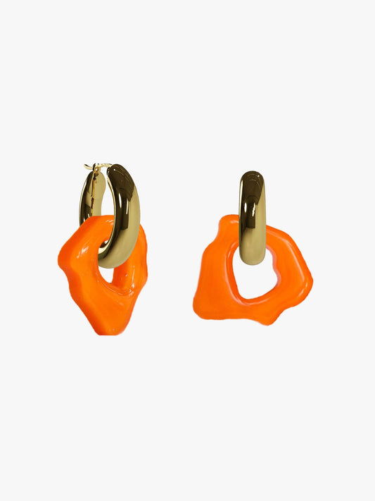 Ora orange gold earring (pair)