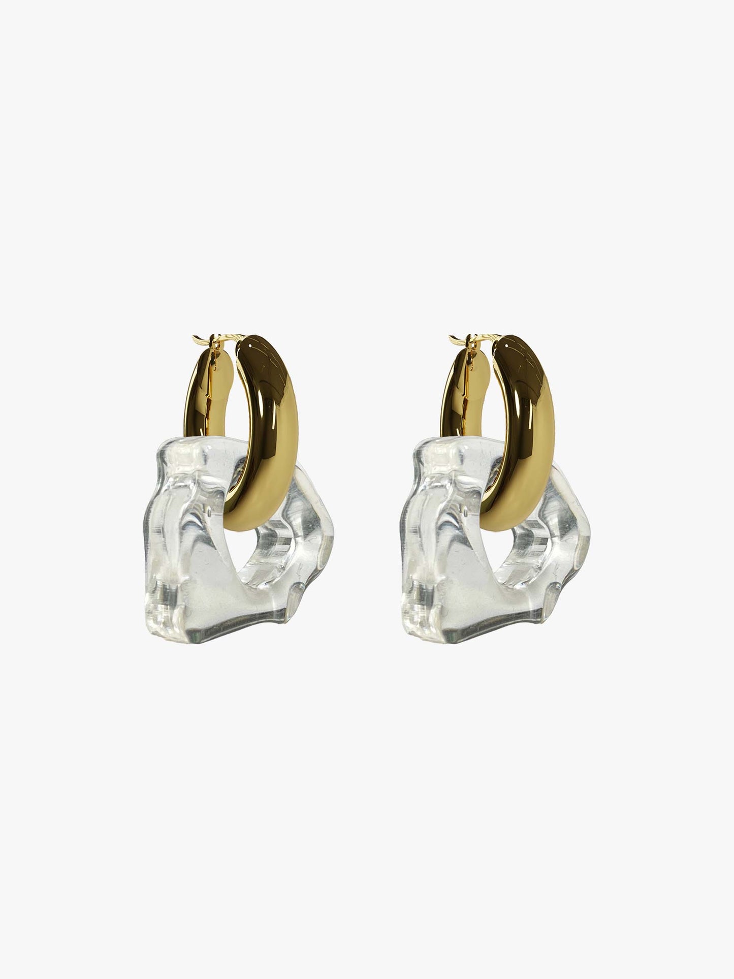 Ora transparant gold earring (pair)