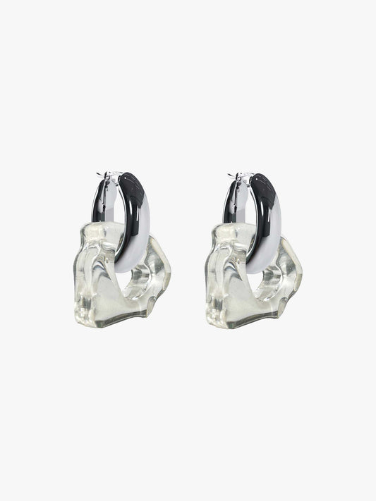 Ora transparant silver earring (pair)