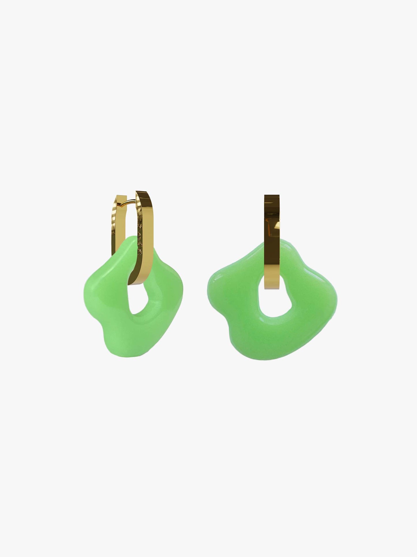 Sol mint green gold earring (pair)