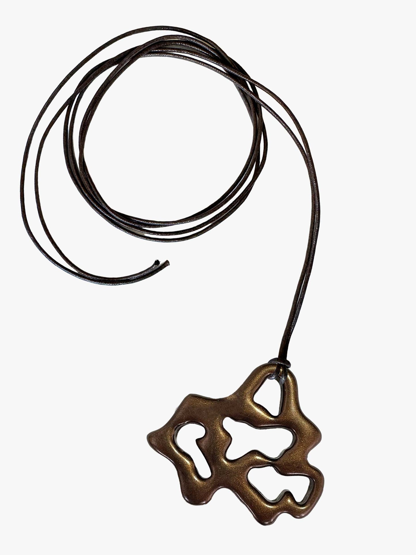 Avu metallic brown lace necklace