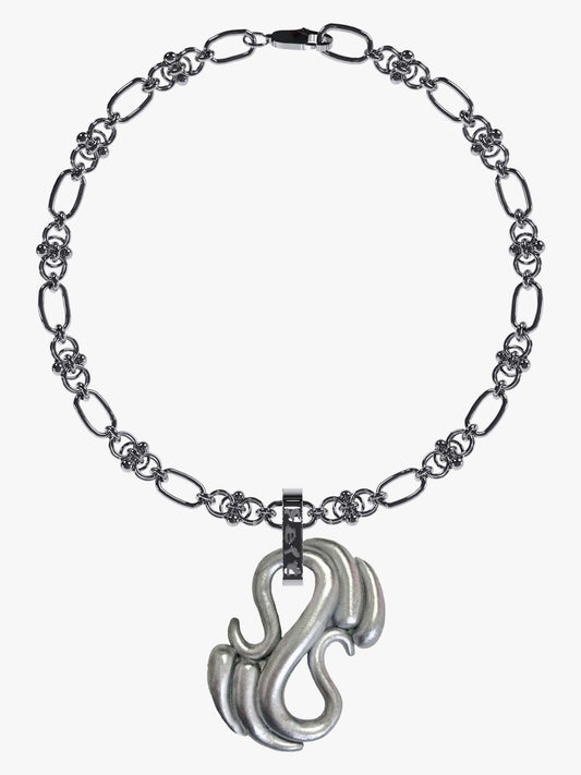 Nerm metallic silver necklace