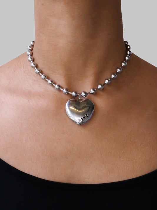 Lynn small black silver necklace