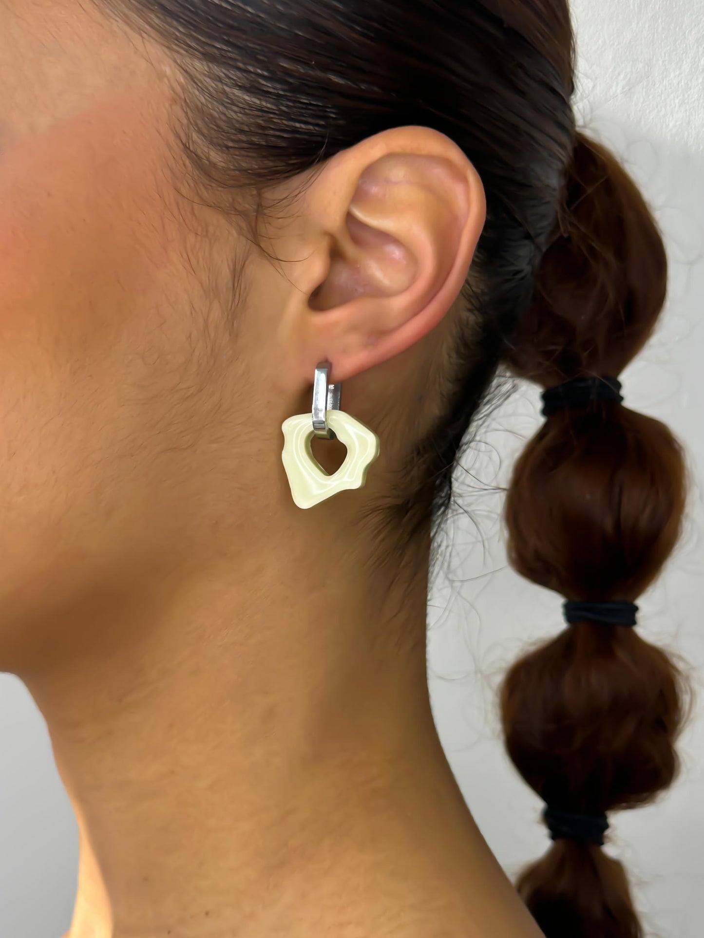 Ora sage silver earring (pair)