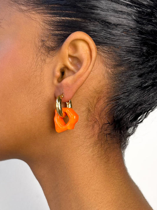 Ora orange gold earring (pair)